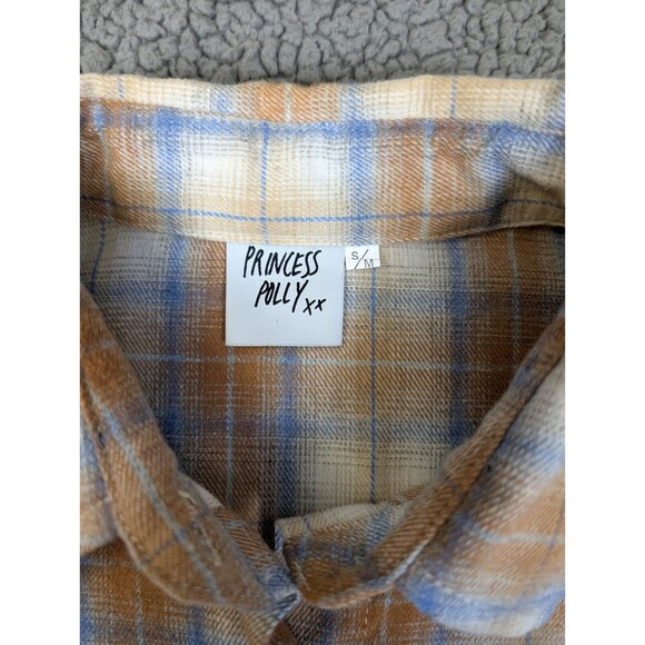 Princess Polly Plaid Oversized Flannel Button-up Shirt Shacket Size S/M - Picture 4 of 10